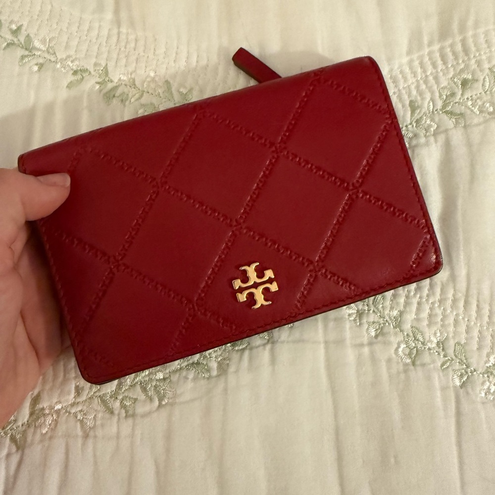 Tory Burch Red Quilted Wallet